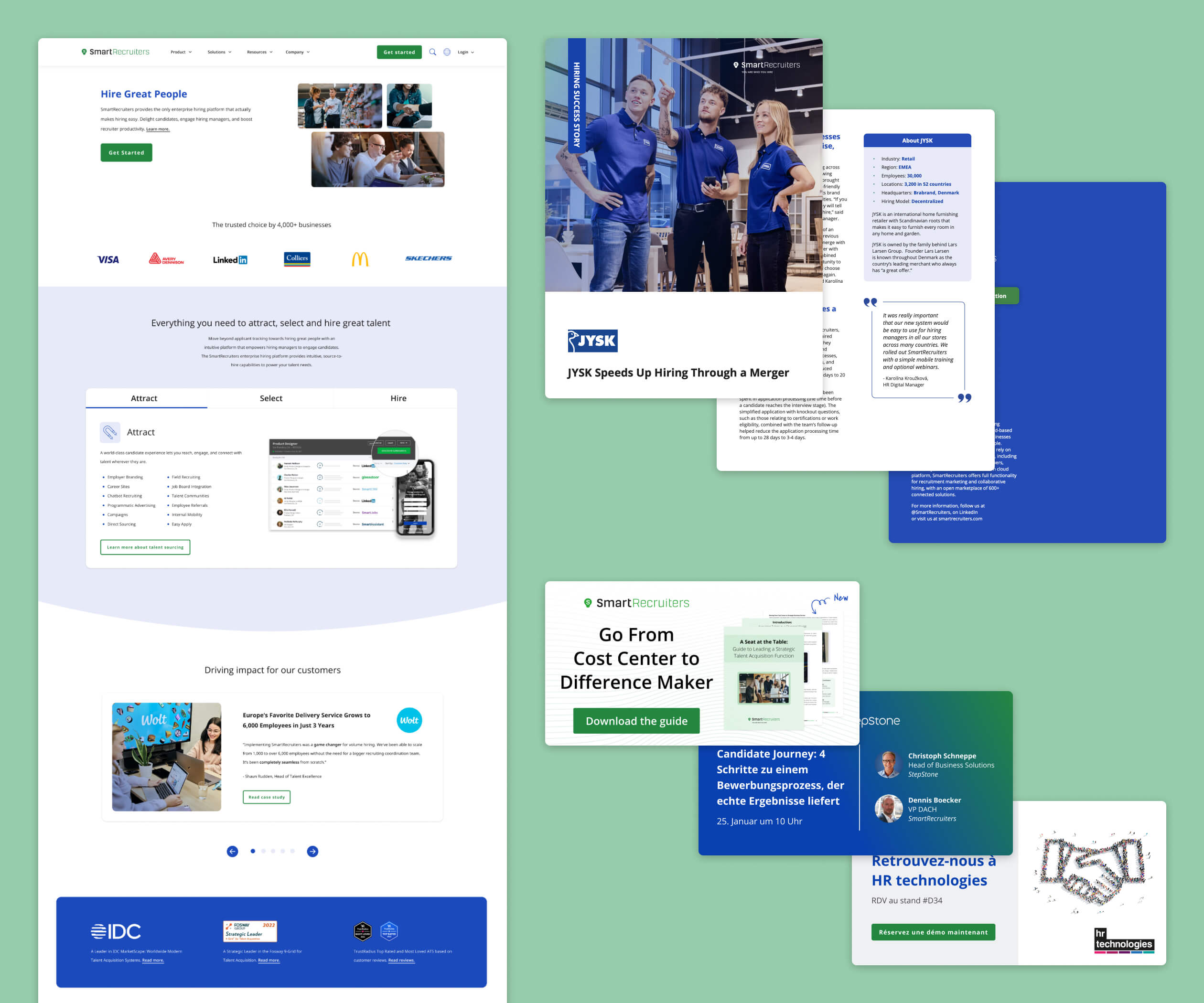 Final designed assets, including: homepage, case study and banners